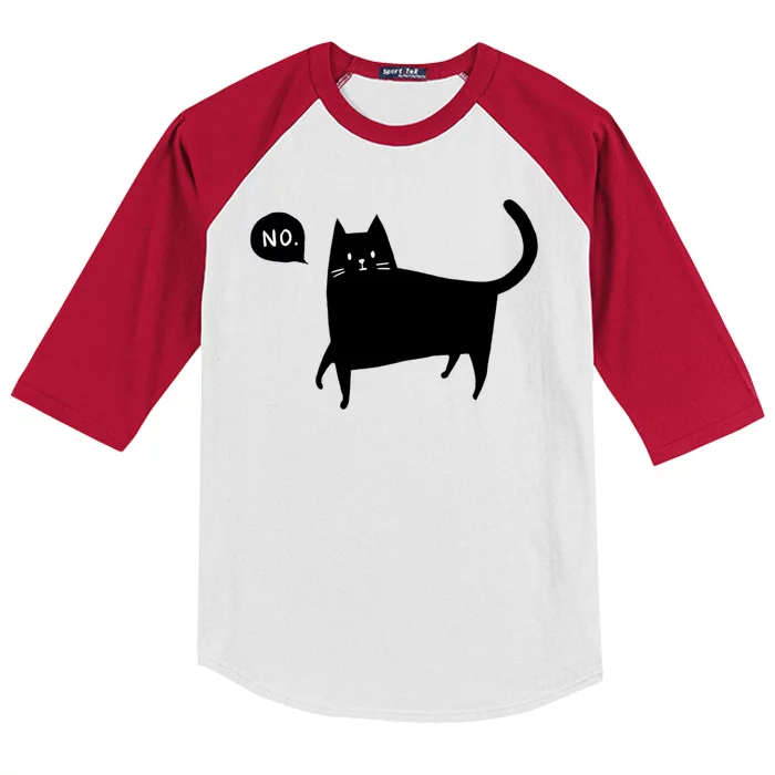 No Funny Black Cat Kids Colorblock Raglan Jersey