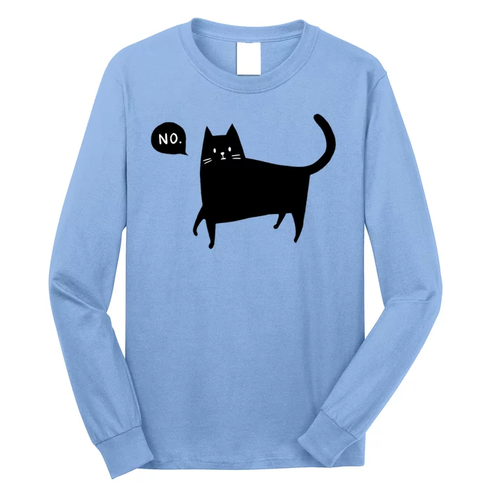 No Funny Black Cat Long Sleeve Shirt