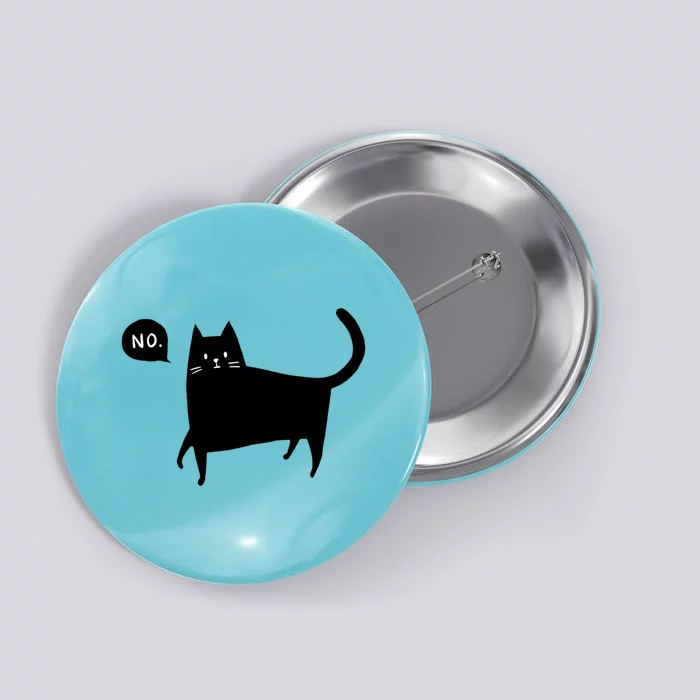 No Funny Black Cat Button