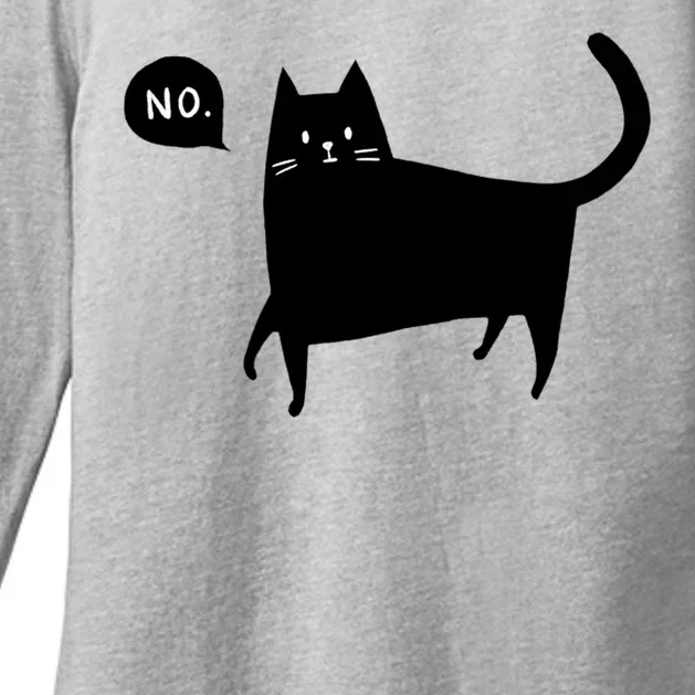 No Funny Black Cat Womens CVC Long Sleeve Shirt