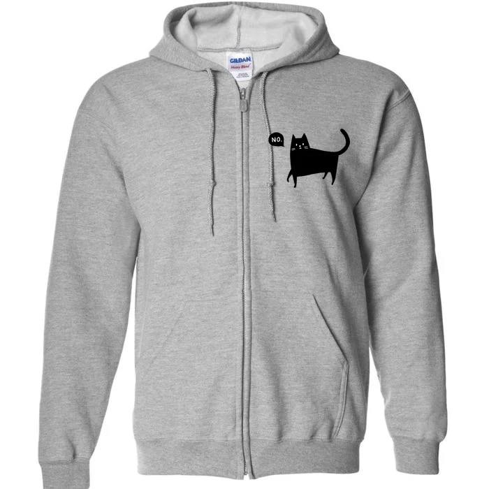 No Funny Black Cat Full Zip Hoodie