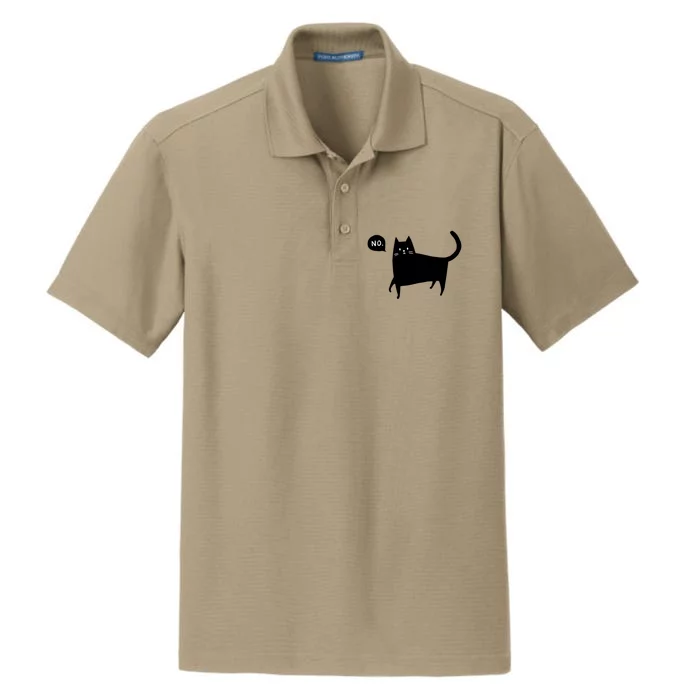 No Funny Black Cat Dry Zone Grid Performance Polo