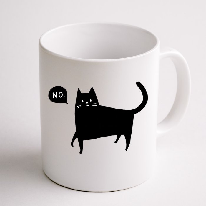 No Funny Black Cat Front & Back Coffee Mug