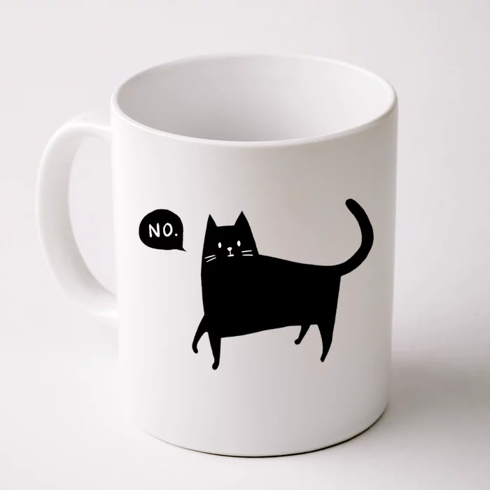 No Funny Black Cat Front & Back Coffee Mug