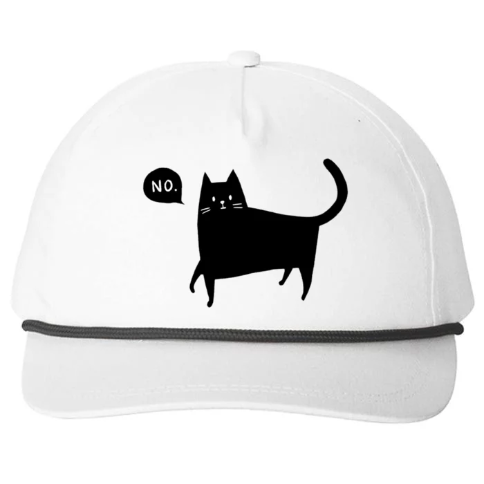 No Funny Black Cat Snapback Five-Panel Rope Hat