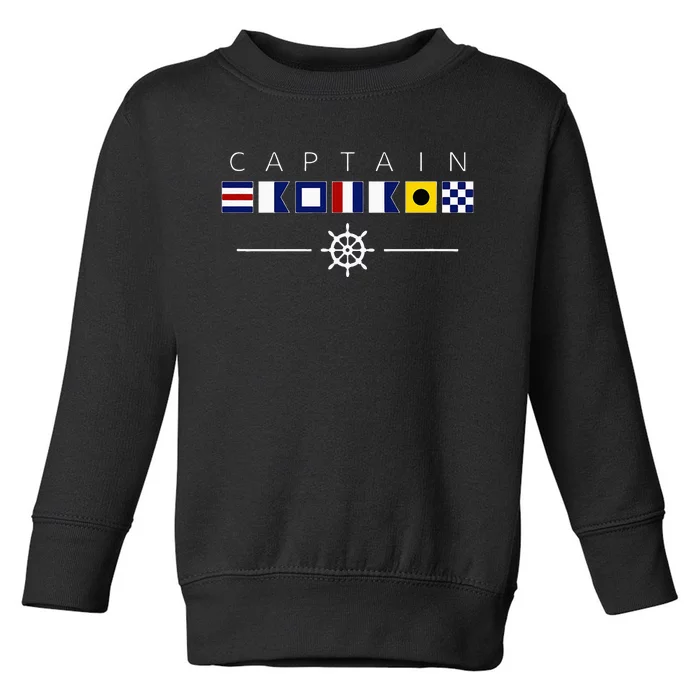 NAUTICAL FLAG BOAT CAPTAIN Toddler Sweatshirt