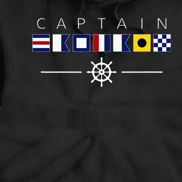 NAUTICAL FLAG BOAT CAPTAIN Tie Dye Hoodie