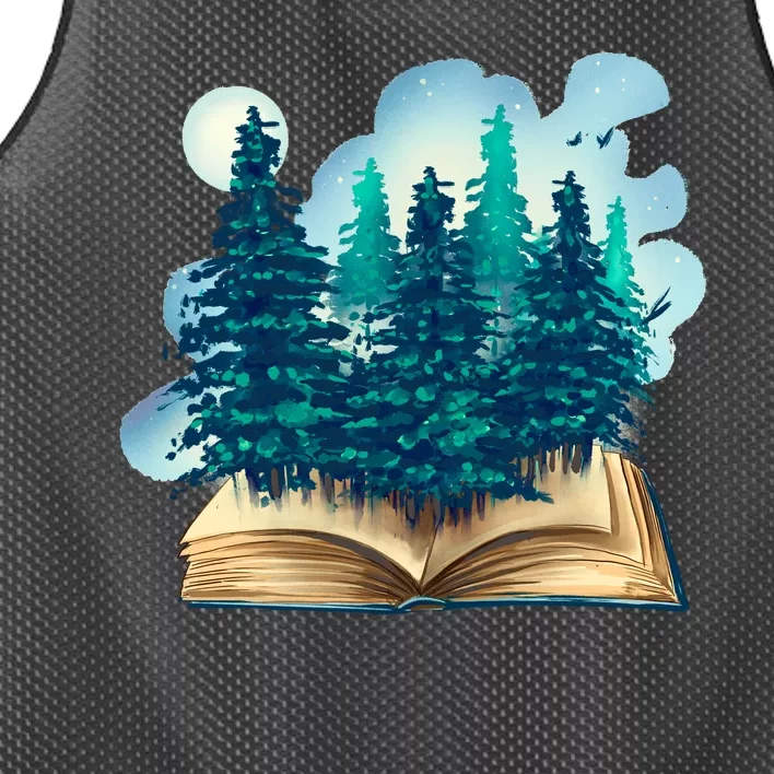 Nature Forest Book Mesh Reversible Basketball Jersey Tank