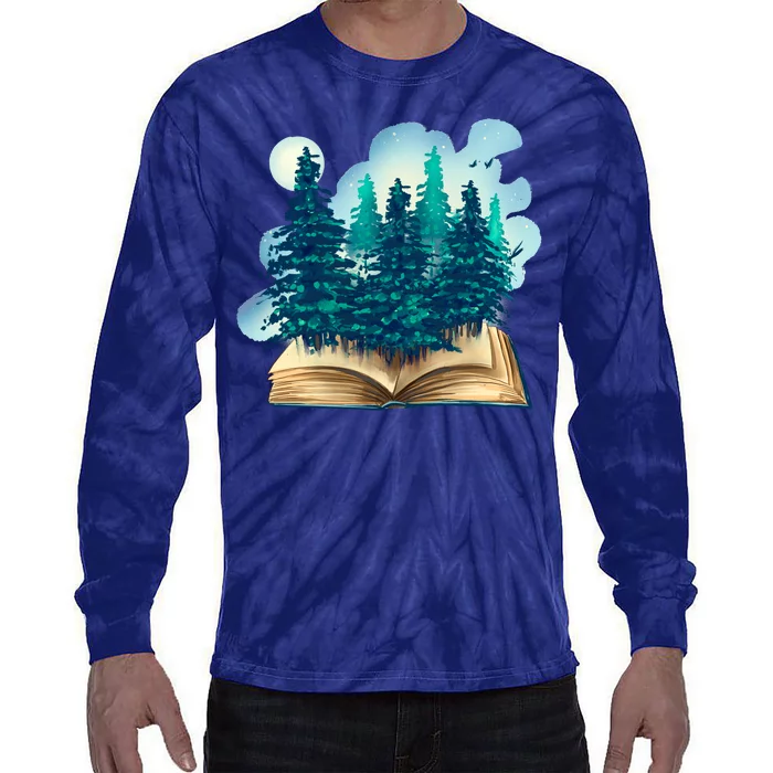 Nature Forest Book Tie-Dye Long Sleeve Shirt