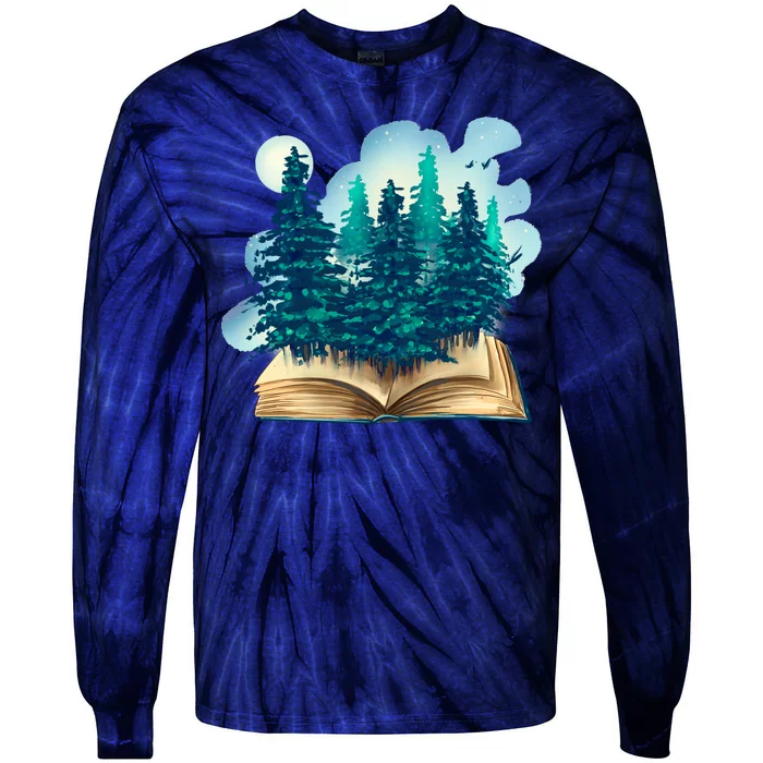 Nature Forest Book Tie-Dye Long Sleeve Shirt