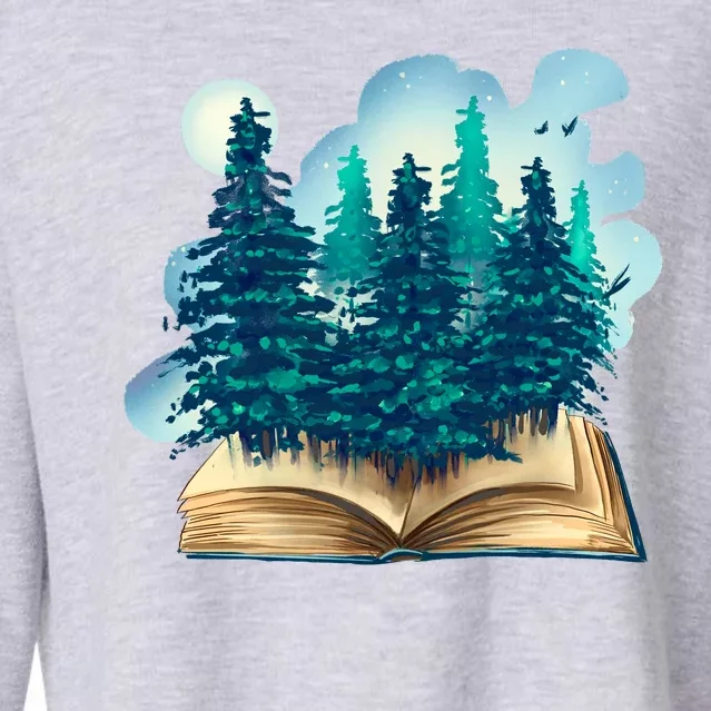 Nature Forest Book Cropped Pullover Crew