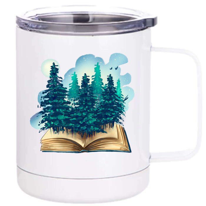 Nature Forest Book Front & Back 12oz Stainless Steel Tumbler Cup