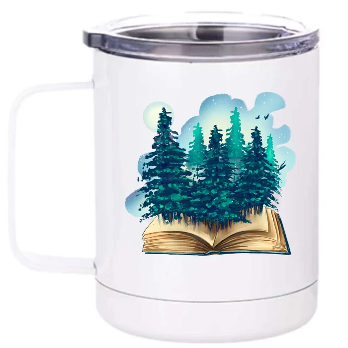 Nature Forest Book Front & Back 12oz Stainless Steel Tumbler Cup