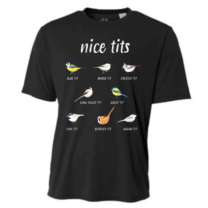 Nicetits Funny Bird Watching Gift Birder Cooling Performance Crew T-Shirt