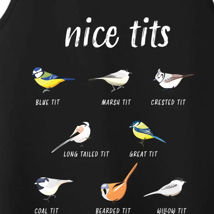 Nicetits Funny Bird Watching Gift Birder Performance Tank