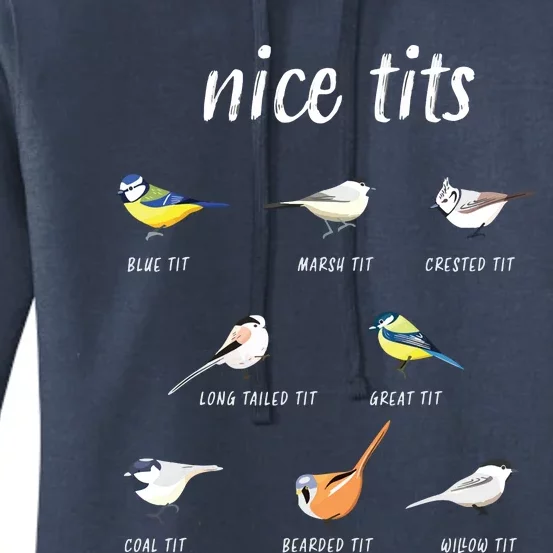 Nicetits Funny Bird Watching Gift Birder Women's Pullover Hoodie