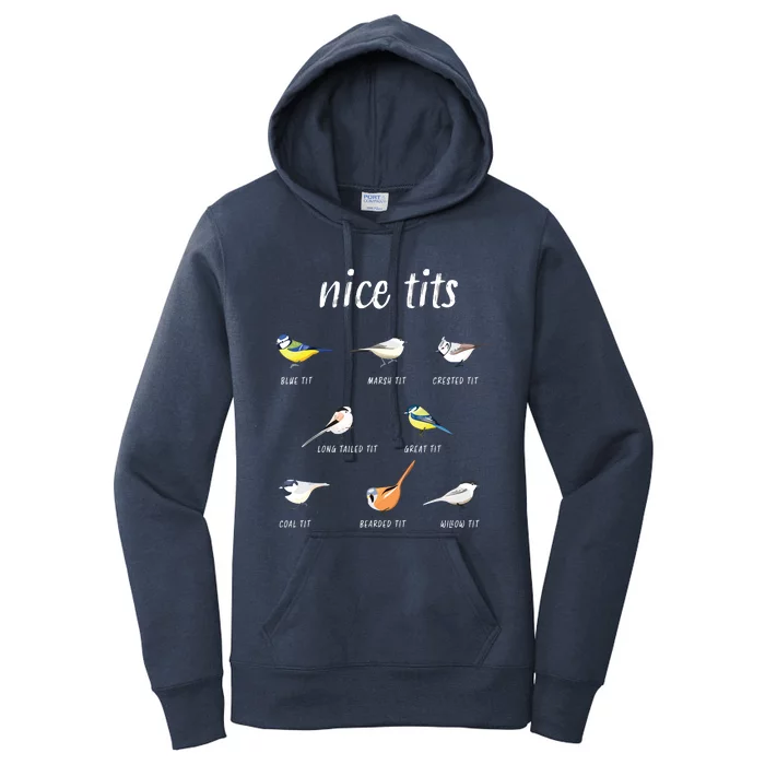 Nicetits Funny Bird Watching Gift Birder Women's Pullover Hoodie