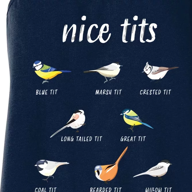 Nicetits Funny Bird Watching Gift Birder Women's Racerback Tank