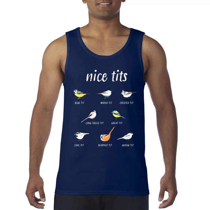 Nicetits Funny Bird Watching Gift Birder Tank Top