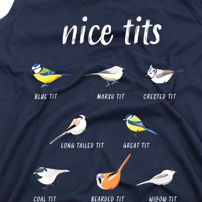 Nicetits Funny Bird Watching Gift Birder Tank Top