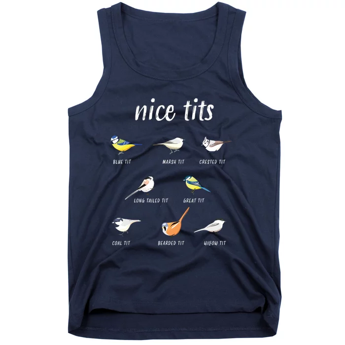 Nicetits Funny Bird Watching Gift Birder Tank Top