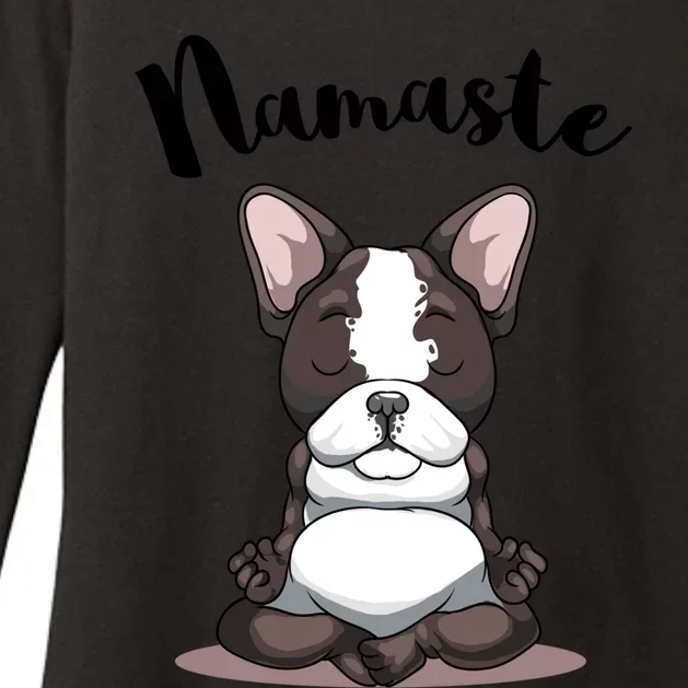 Namaste French Bulldog Yoga Design Dog Lover Frenchie Yoga Gift Womens CVC Long Sleeve Shirt