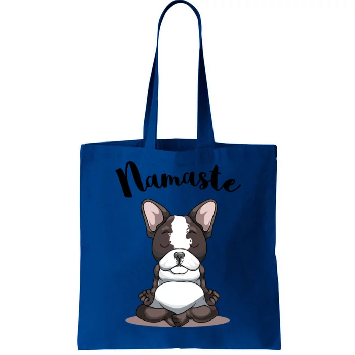 Namaste French Bulldog Yoga Design Dog Lover Frenchie Yoga Gift Tote Bag