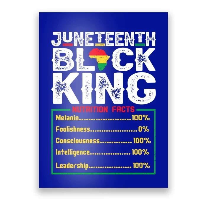 Nutritional Facts Black Melanin King Juneteenth Independence Meaningful Gift Poster