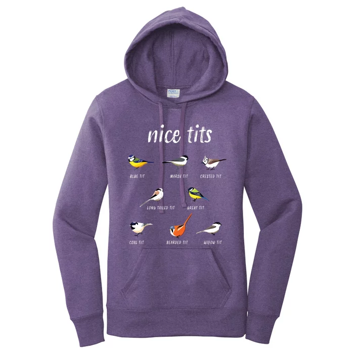 Nicetits Funny Bird Watching Gift Birder Dad Women's Pullover Hoodie