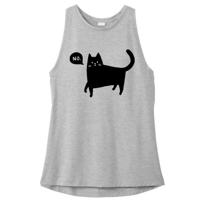 No Funny Black Cat Ladies Tri-Blend Wicking Tank