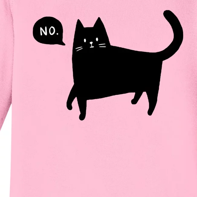 No Funny Black Cat Baby Long Sleeve Bodysuit