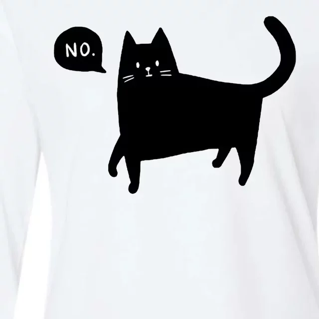 No Funny Black Cat Womens Cotton Relaxed Long Sleeve T-Shirt