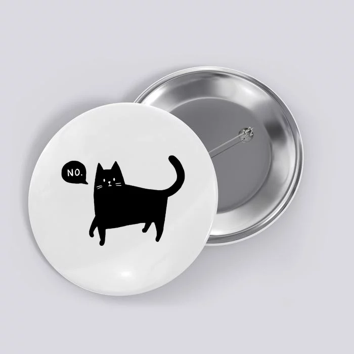 No Funny Black Cat Button