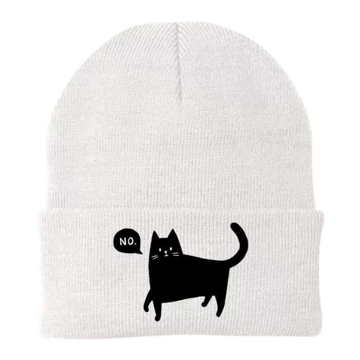 No Funny Black Cat Knit Cap Winter Beanie