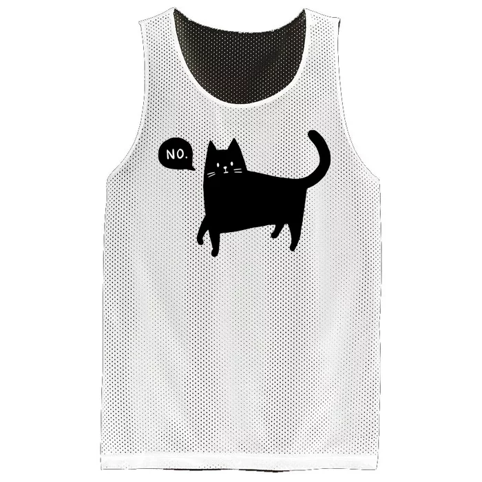 No Funny Black Cat Mesh Reversible Basketball Jersey Tank