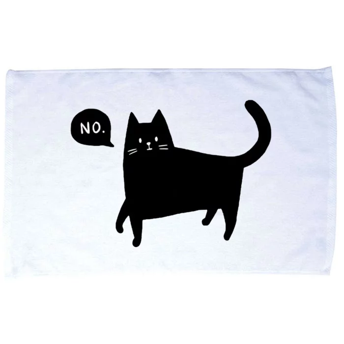 No Funny Black Cat Microfiber Hand Towel