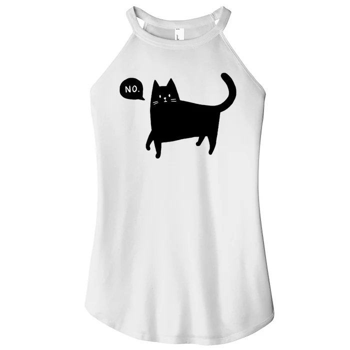 No Funny Black Cat Women’s Perfect Tri Rocker Tank