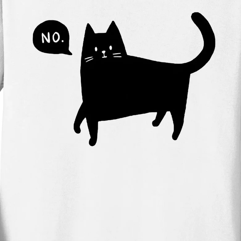 No Funny Black Cat Kids Long Sleeve Shirt