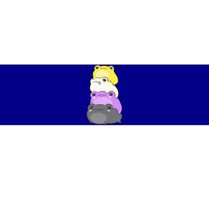 Nonbinary Flag Color Frogs Subtle Enby Pride Cute Aesthetic Bumper Sticker