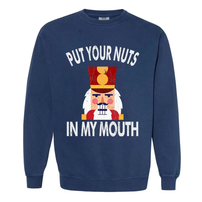 Naughty Funny Christmas Nutcracker Garment-Dyed Sweatshirt