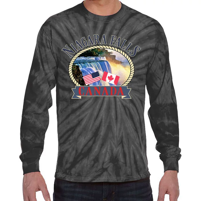 Niagara Falls Canada Usa Nature River Tie-Dye Long Sleeve Shirt