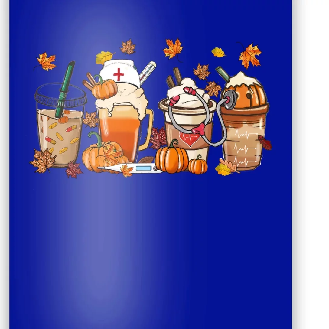 Nurse Fall Coffee Pumpkin Latte Thankful Nurse Thanksgiving Gift Poster