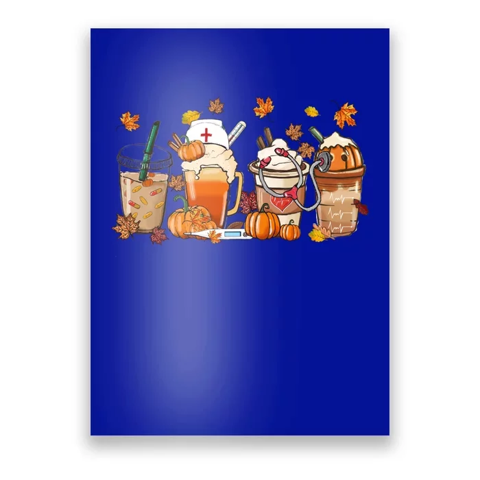 Nurse Fall Coffee Pumpkin Latte Thankful Nurse Thanksgiving Gift Poster