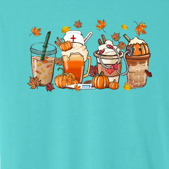 Nurse Fall Coffee Pumpkin Latte Thankful Nurse Thanksgiving Gift ChromaSoft Performance T-Shirt