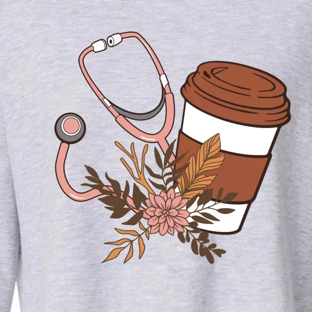 Nurse Fuel Coffee Caffeine Stethoscope Nursing Student Life Great Gift Cropped Pullover Crew