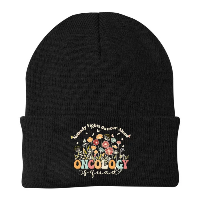 Nobody Fights Cancer Alone Oncology Squad Knit Cap Winter Beanie