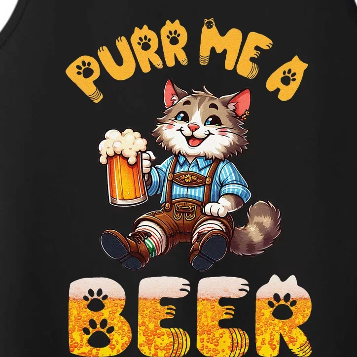 Norwegian Forest Cat Bavarian Drinking Beer Purr Me A Beer Performance Tank