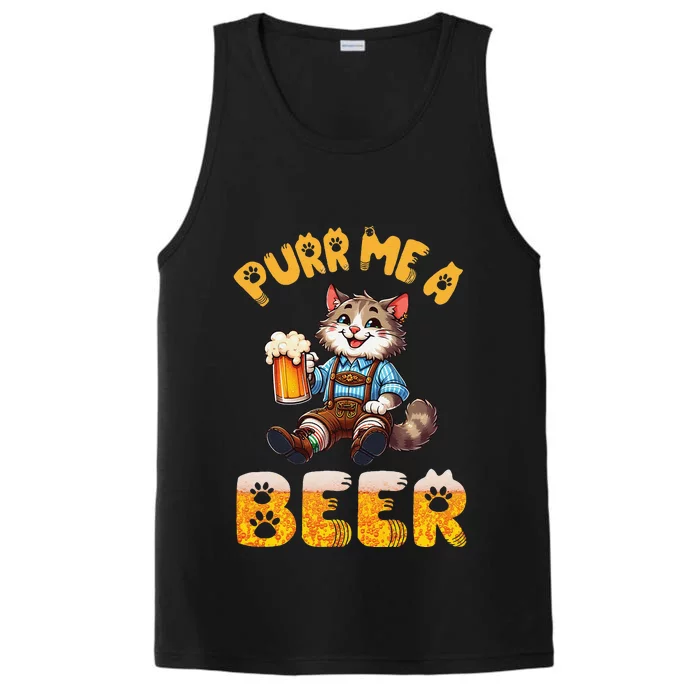 Norwegian Forest Cat Bavarian Drinking Beer Purr Me A Beer Performance Tank