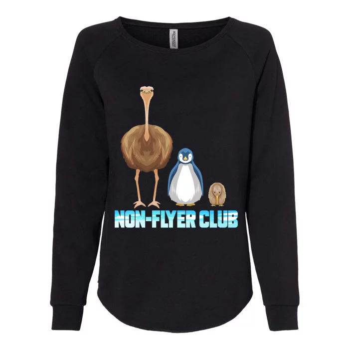 Non Flyer Club Gift Bird Bouquet Penguin Kiwi Bird Gift Womens California Wash Sweatshirt