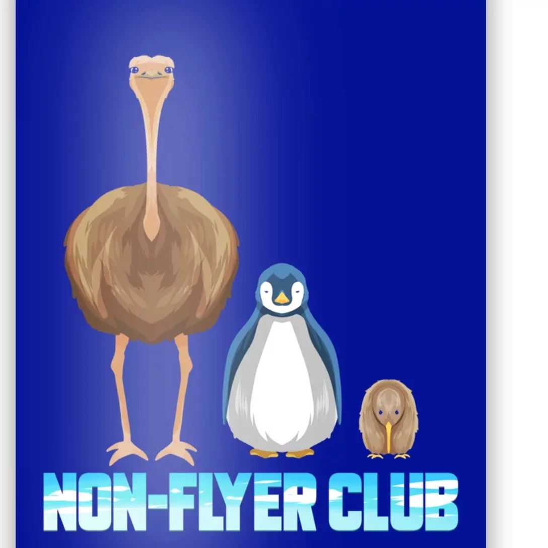 Non Flyer Club Gift Bird Bouquet Penguin Kiwi Bird Gift Poster